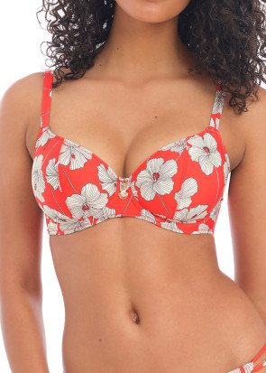 Freya Swim Hibiscus Beach bikiniöverdel plunge D-L kupa mönstrad