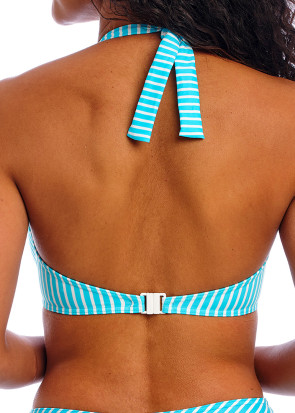Freya Swim Jewel Cove Stripe Turquoise bikiniöverdel halterneck C-K-kupa