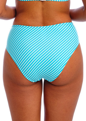 Freya Swim Jewel Cove Stripe Turquoise bikiniunderdel high waist XS-XXL