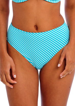 Freya Swim Jewel Cove Stripe Turquoise bikiniunderdel high waist XS-XXL